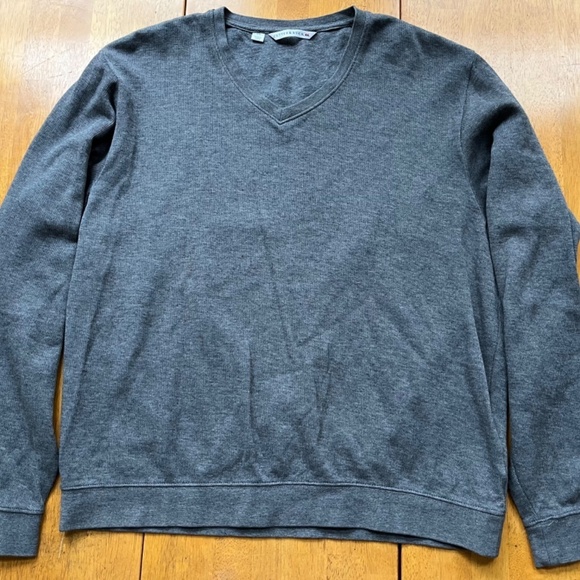Cutter and Buck Lakemont Stretch Gray Cotton V Neck Pullover Sweater, Size L - Picture 4 of 7